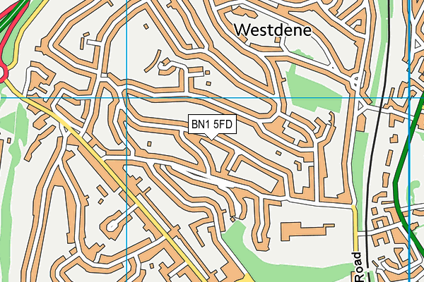 BN1 5FD map - OS VectorMap District (Ordnance Survey)