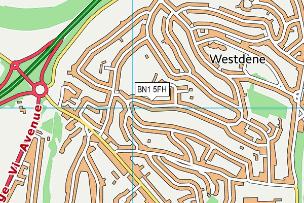 BN1 5FH map - OS VectorMap District (Ordnance Survey)