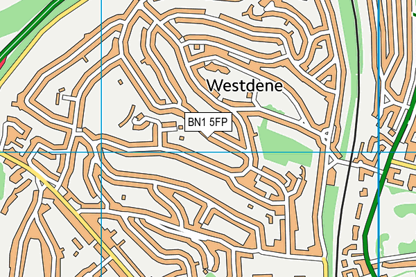 BN1 5FP map - OS VectorMap District (Ordnance Survey)