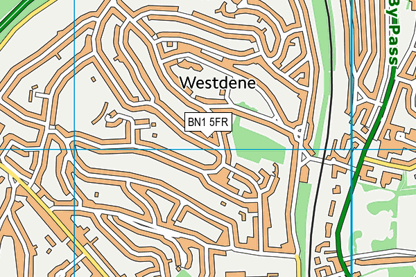 BN1 5FR map - OS VectorMap District (Ordnance Survey)