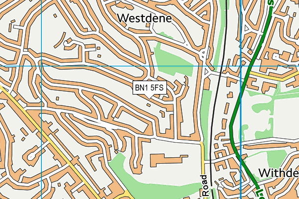 BN1 5FS map - OS VectorMap District (Ordnance Survey)