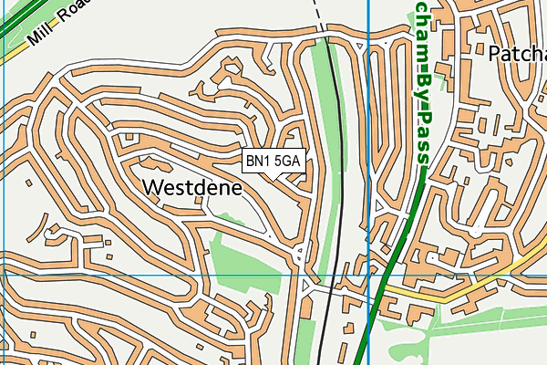 BN1 5GA map - OS VectorMap District (Ordnance Survey)