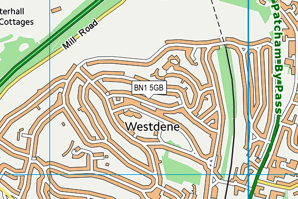BN1 5GB map - OS VectorMap District (Ordnance Survey)