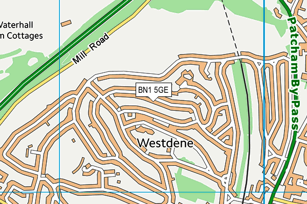 BN1 5GE map - OS VectorMap District (Ordnance Survey)