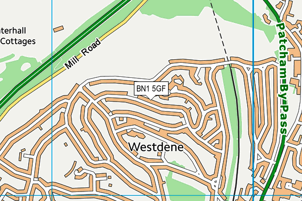 BN1 5GF map - OS VectorMap District (Ordnance Survey)