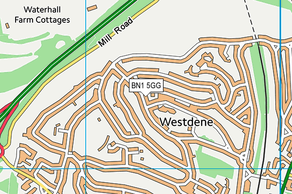 BN1 5GG map - OS VectorMap District (Ordnance Survey)