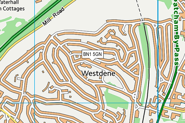 BN1 5GN map - OS VectorMap District (Ordnance Survey)
