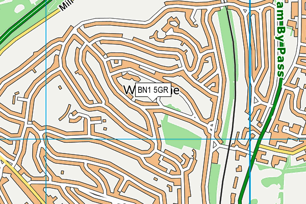 BN1 5GR map - OS VectorMap District (Ordnance Survey)