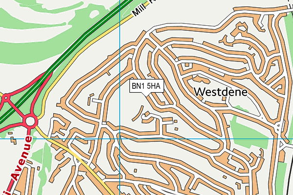 BN1 5HA map - OS VectorMap District (Ordnance Survey)