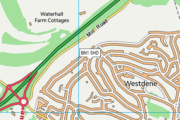 BN1 5HD map - OS VectorMap District (Ordnance Survey)