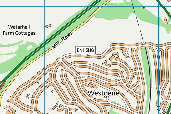 BN1 5HG map - OS VectorMap District (Ordnance Survey)