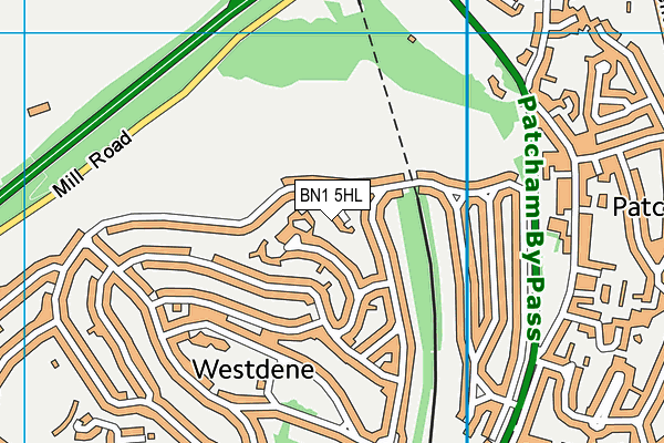 BN1 5HL map - OS VectorMap District (Ordnance Survey)