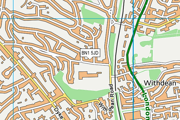 BN1 5JD map - OS VectorMap District (Ordnance Survey)