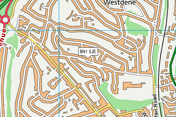 BN1 5JE map - OS VectorMap District (Ordnance Survey)