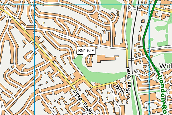 BN1 5JF map - OS VectorMap District (Ordnance Survey)