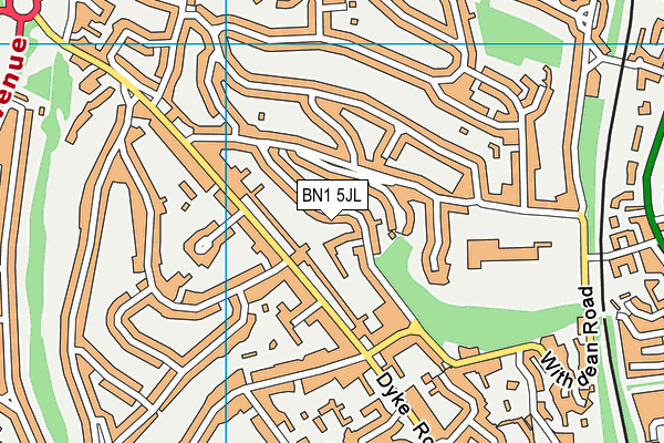 BN1 5JL map - OS VectorMap District (Ordnance Survey)