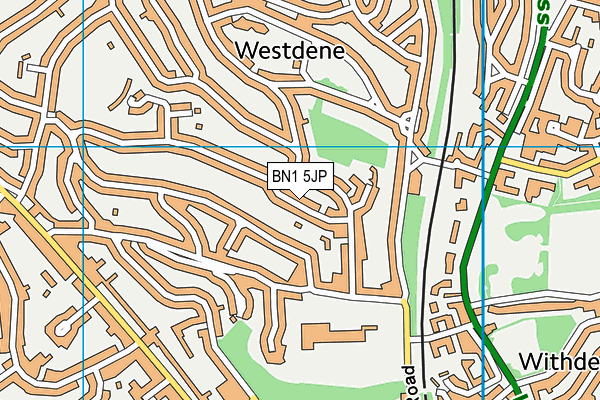 BN1 5JP map - OS VectorMap District (Ordnance Survey)
