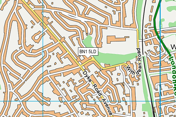 BN1 5LD map - OS VectorMap District (Ordnance Survey)