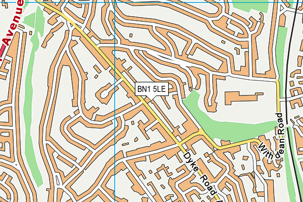 BN1 5LE map - OS VectorMap District (Ordnance Survey)