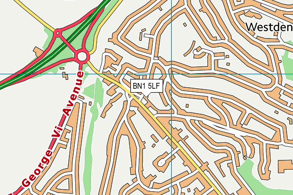 BN1 5LF map - OS VectorMap District (Ordnance Survey)