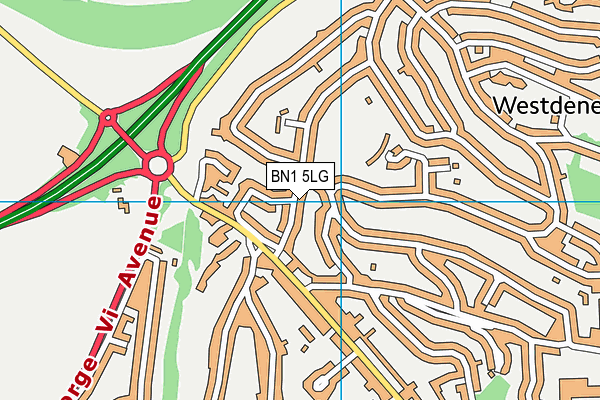 BN1 5LG map - OS VectorMap District (Ordnance Survey)