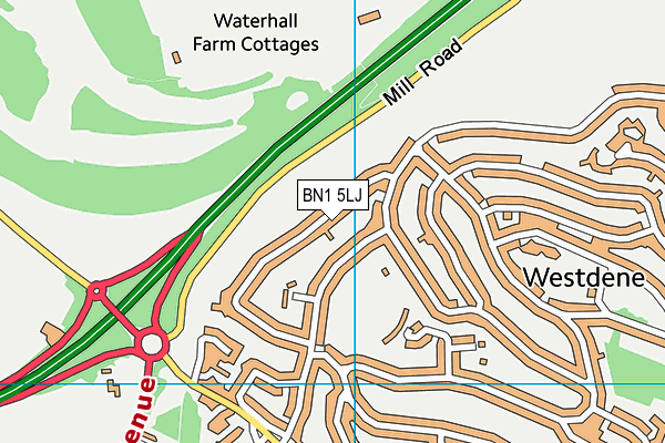 BN1 5LJ map - OS VectorMap District (Ordnance Survey)