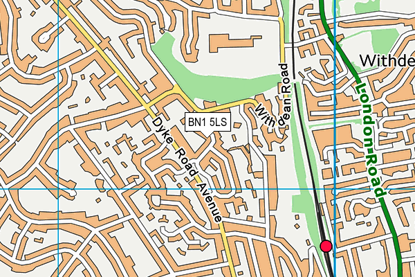 BN1 5LS map - OS VectorMap District (Ordnance Survey)