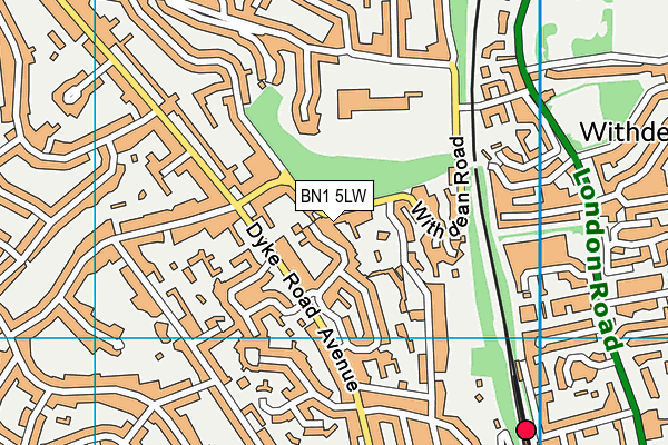 BN1 5LW map - OS VectorMap District (Ordnance Survey)
