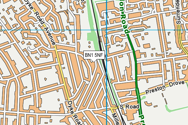 BN1 5NF map - OS VectorMap District (Ordnance Survey)