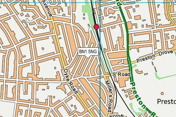 BN1 5NG map - OS VectorMap District (Ordnance Survey)