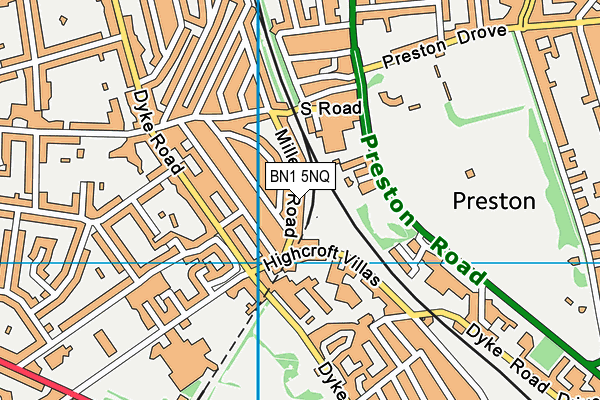 BN1 5NQ map - OS VectorMap District (Ordnance Survey)
