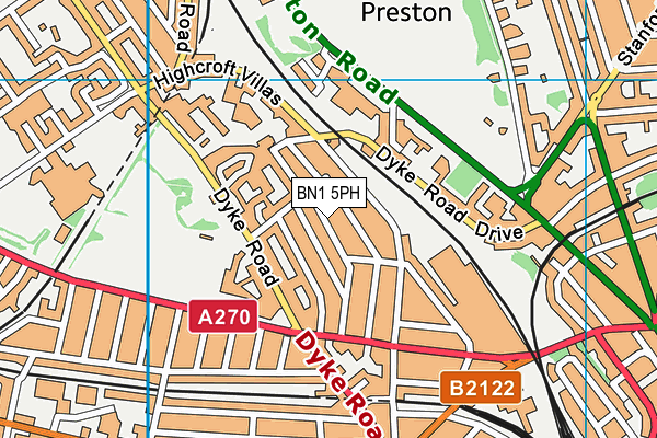 BN1 5PH map - OS VectorMap District (Ordnance Survey)