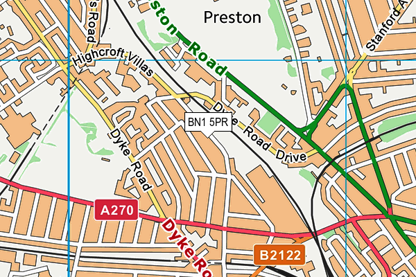 BN1 5PR map - OS VectorMap District (Ordnance Survey)