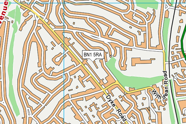 BN1 5RA map - OS VectorMap District (Ordnance Survey)