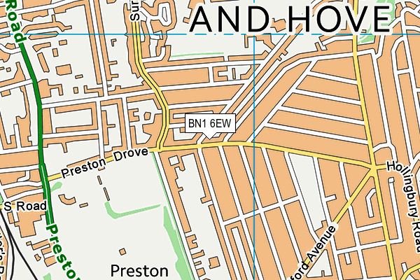BN1 6EW map - OS VectorMap District (Ordnance Survey)