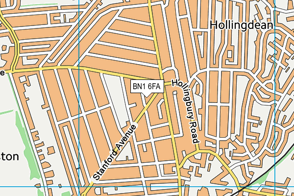 BN1 6FA map - OS VectorMap District (Ordnance Survey)