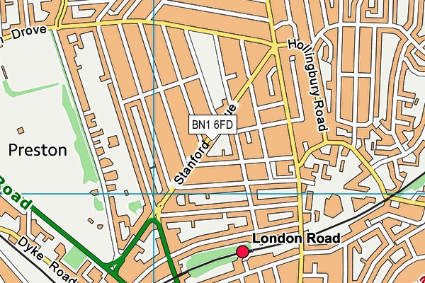 BN1 6FD map - OS VectorMap District (Ordnance Survey)