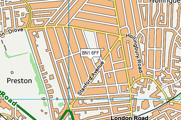 BN1 6FF map - OS VectorMap District (Ordnance Survey)