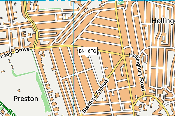 BN1 6FG map - OS VectorMap District (Ordnance Survey)