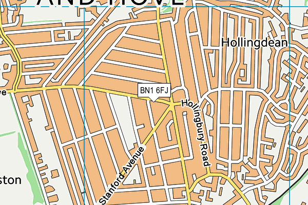 BN1 6FJ map - OS VectorMap District (Ordnance Survey)