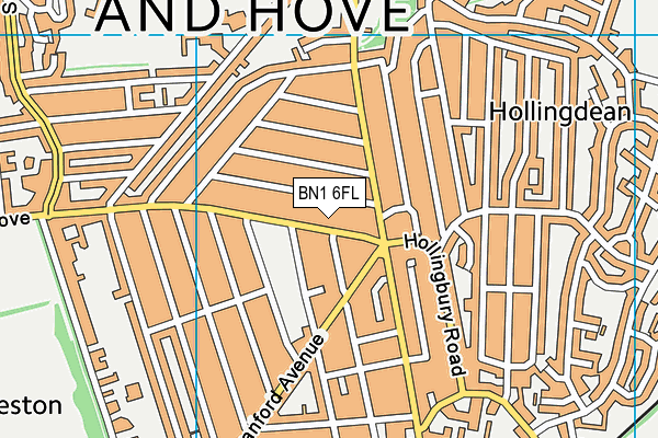 BN1 6FL map - OS VectorMap District (Ordnance Survey)
