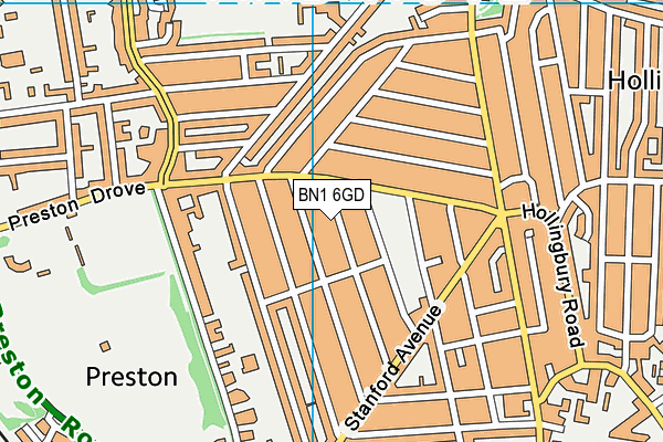 BN1 6GD map - OS VectorMap District (Ordnance Survey)