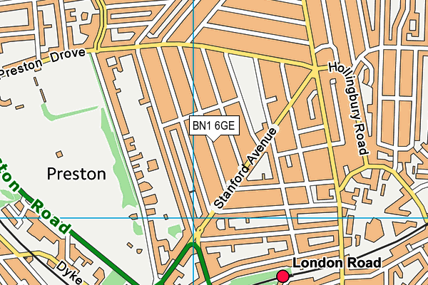 BN1 6GE map - OS VectorMap District (Ordnance Survey)