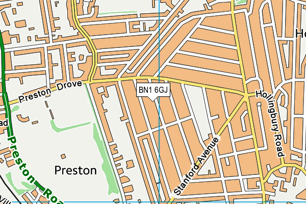 BN1 6GJ map - OS VectorMap District (Ordnance Survey)