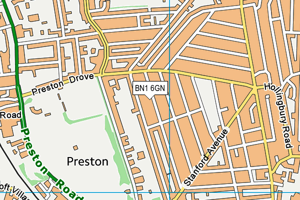 BN1 6GN map - OS VectorMap District (Ordnance Survey)