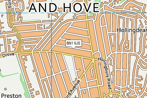 BN1 6JS map - OS VectorMap District (Ordnance Survey)