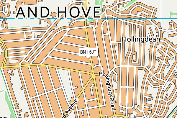 BN1 6JT map - OS VectorMap District (Ordnance Survey)