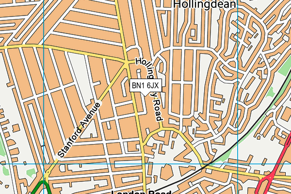 BN1 6JX map - OS VectorMap District (Ordnance Survey)