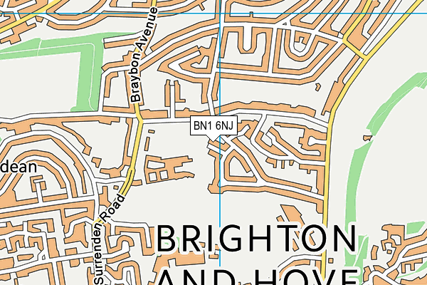 BN1 6NJ map - OS VectorMap District (Ordnance Survey)