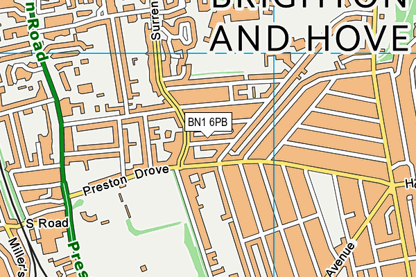 BN1 6PB map - OS VectorMap District (Ordnance Survey)